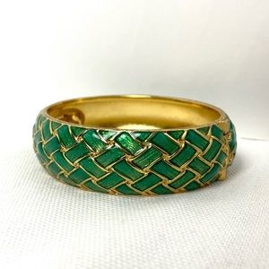 Lilly Pulitzer Aqua Blue Basket Weave Bracelet